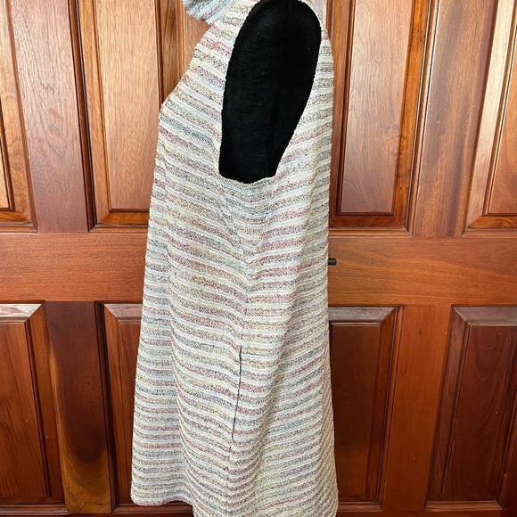 Anthropologie AKEMI + KIN Mock Neck Multicolor Stripe Sleeveless Shift Dress L - Picture 5 of 9